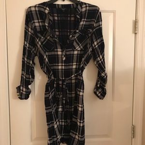 NewLook Curve Plaid Dress with Tie-Belt